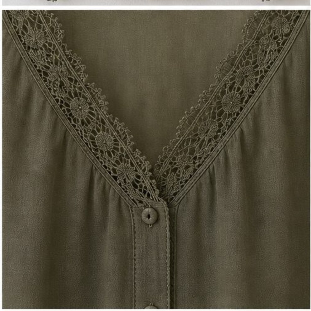 Olive Ruffle Blouse - Picture 4 of 6